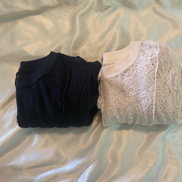 SOLD!!!!!!! Free People Black and Cream Long Sleeves Pair - Picture 4 of 4